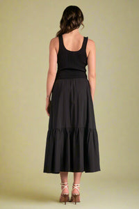 Tiered Sweater Tank Dress - Black