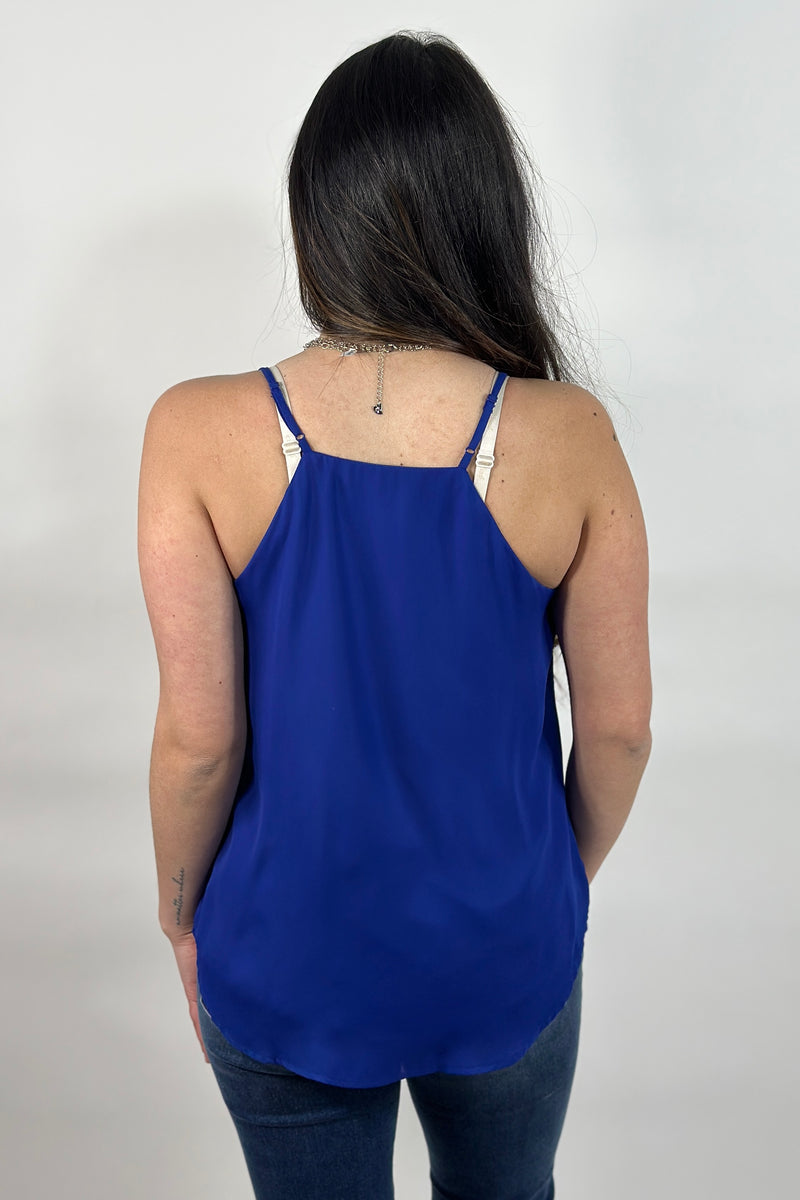 V-Neck Chiffon Cami Blue