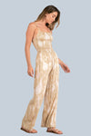 Rio Spaghetti Strap Jumpsuit Taupe