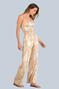 Rio Spaghetti Strap Jumpsuit Taupe