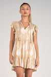 Rio V-Neck Tiered Dress Taupe