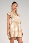 Rio V-Neck Tiered Dress Taupe
