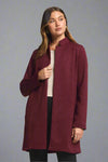 Amara Jacquard Midi Coat - Wine