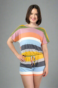 Soft Striped Romper - Multi