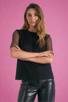 Party Sleeve Top Black