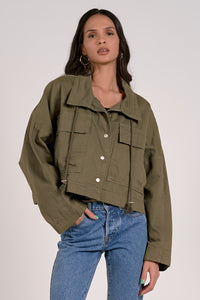 Buttoned Lightweight Utility Jacket