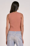 Sleeveless Ribbed Sweater Top - Peach
