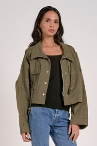 Buttoned Lightweight Utility Jacket