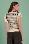 Flutter Sleeveless Sweater - Black