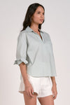 Lightweight Collared Cotton Top - Mint