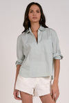 Lightweight Collared Cotton Top - Mint