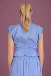 Cinched Waist Tie Top Blue