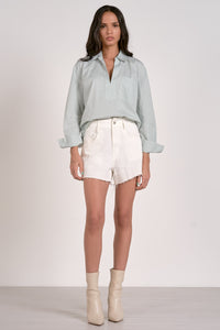 Lightweight Collared Cotton Top - Mint