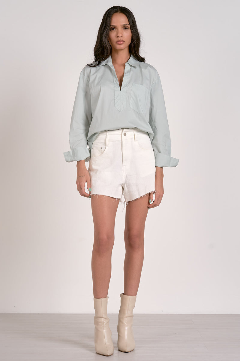 Lightweight Collared Cotton Top - Mint