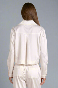 Lightweight Button Front Jacket - White