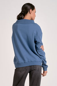 Quarter Zip Up Sweatshirt - Blue