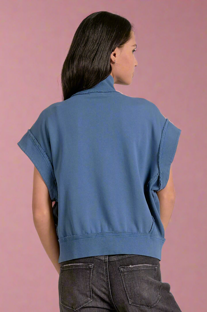 Cargo Zipper Vest - Blue