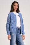 Open Knit Zip Up - Blue