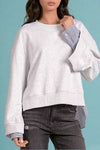 Mixed Media Sweatshirt - Grey