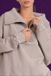 Quarter Zip Up Sweatshirt - Grey