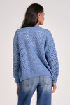 Open Knit Zip Up - Blue