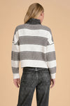 Zip Up Mock Neck Sweater - Grey