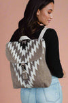 Taupe, Cream & Black Aztec Backpack