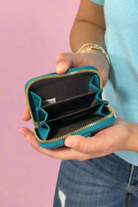 Macy Accordion Pebble Wallet - Teal