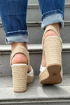 Lorita Cross Strap Wedge - White