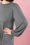 Bella Puff Sleeve Rib Top - Charcoal