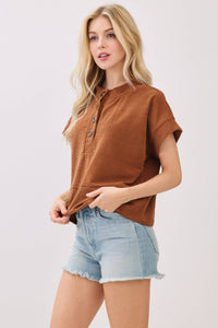 Boxy Corduroy Top - Camel