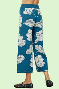 Jacquard Sweater Pants - Blue