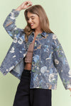 Floral Print Denim Jacket