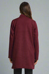 Amara Jacquard Midi Coat - Wine