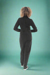 Mineral Wash Cotton Blend Jumpsuit Black