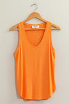 V Neck Tank Top - Orange