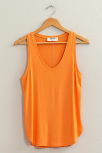 V Neck Tank Top - Orange