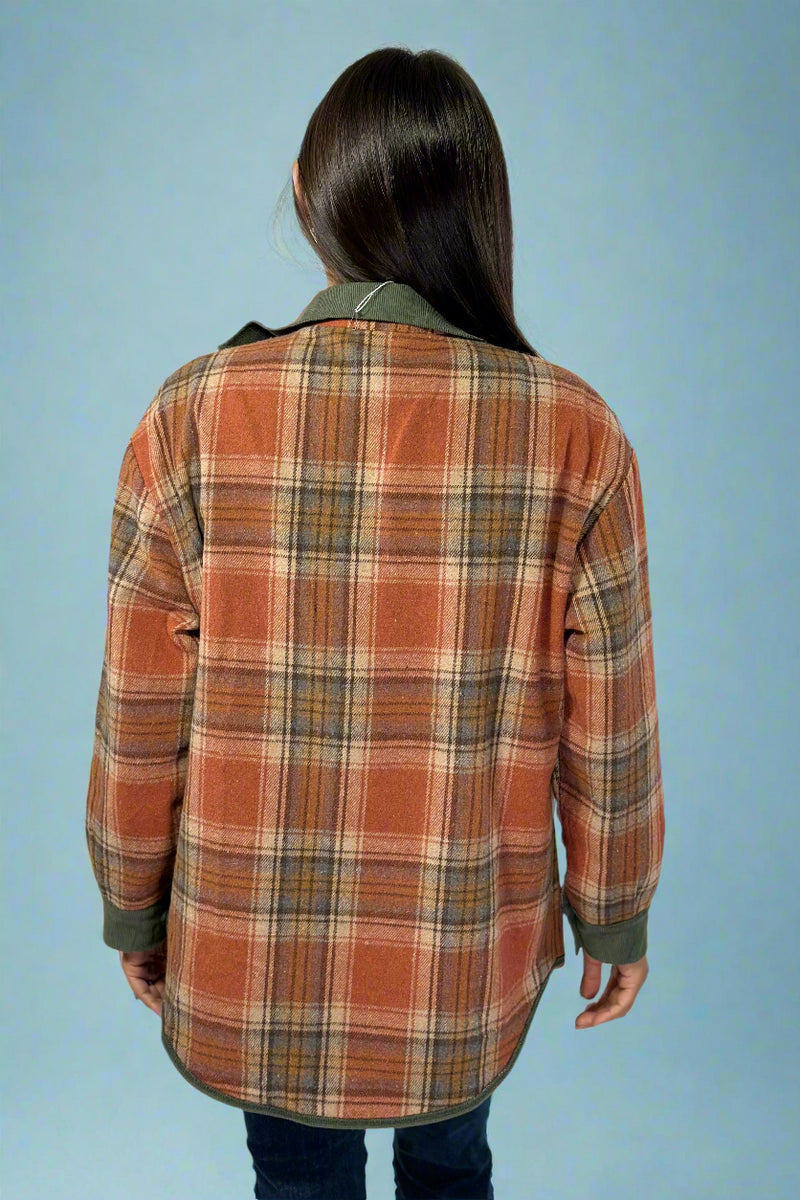 Reversible Flannel Corduroy Jacket - Green