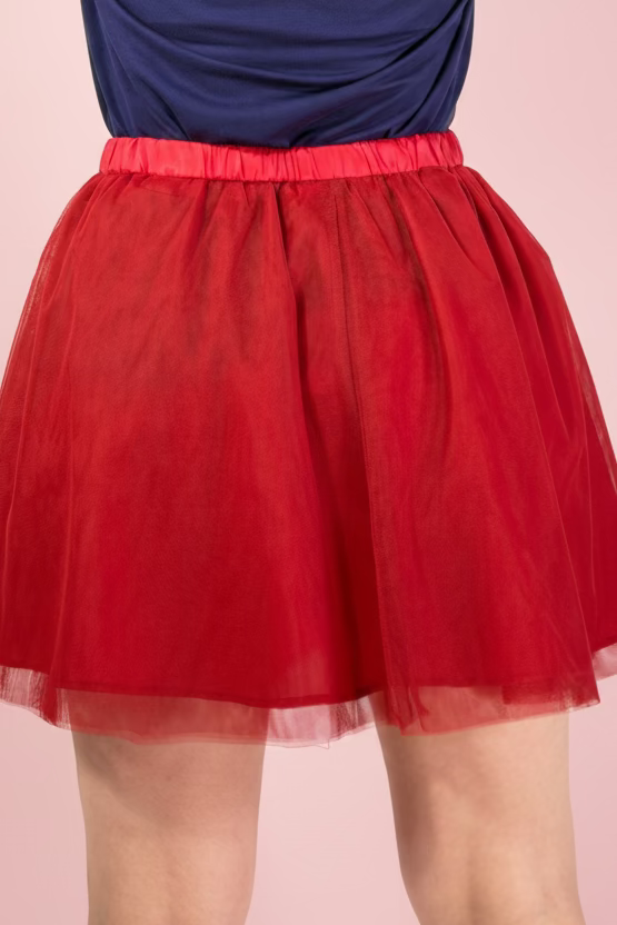 Short Tulle Skirt - Wine