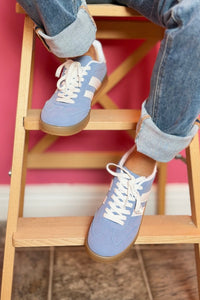 Colorful Suede Sneakers - Blue