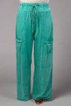 Mineral Wash High Waist Pants - Mint