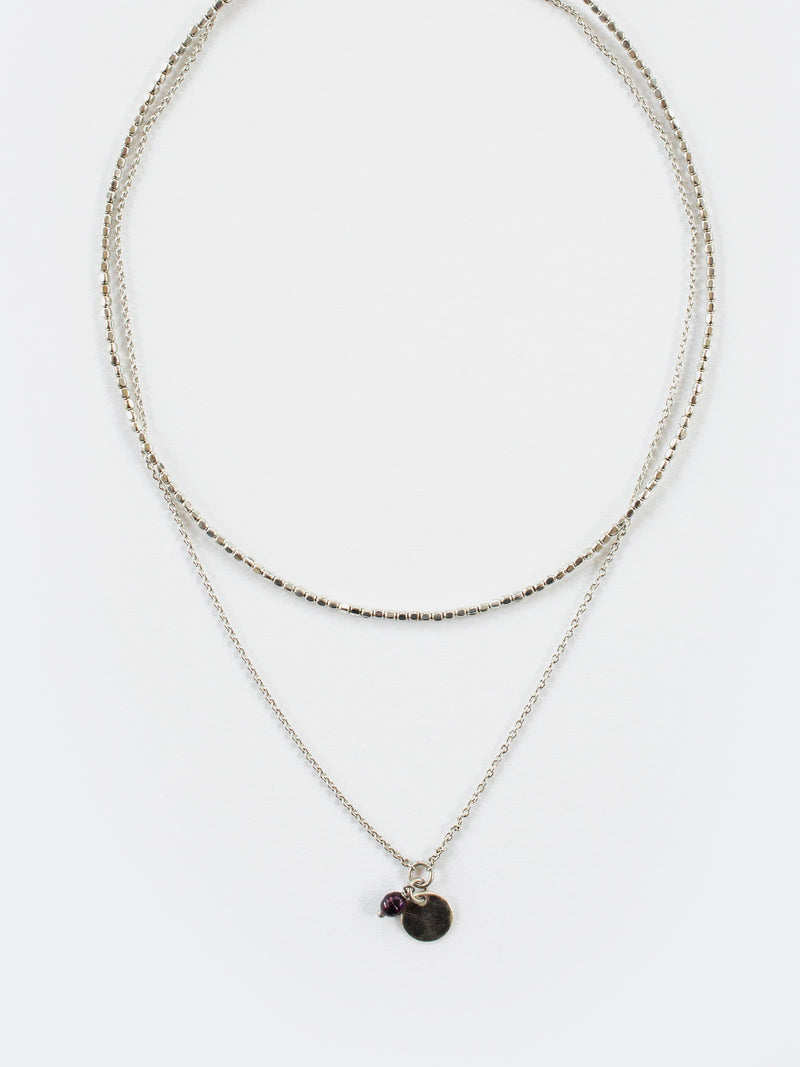 Talisman Layered Necklace Silver