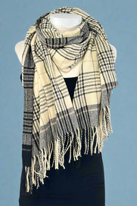Cozy Plaid Tassel Scarf