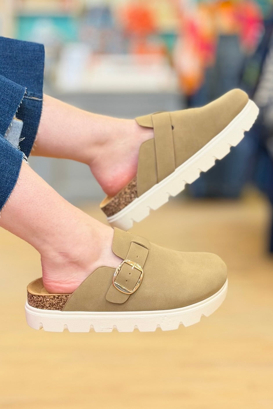 Chunky Lug Sole Clog - Dark Taupe