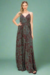 Paisley Sleeveless Wrap Maxi - Burgundy