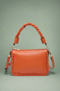 Judith Whipstitch Trim Shoulder Bag - Pumpkin