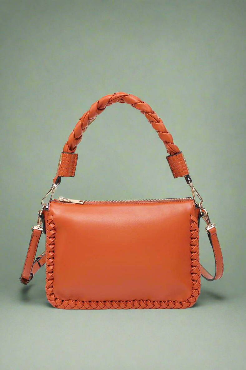 Judith Whipstitch Trim Shoulder Bag - Pumpkin