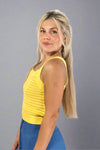 Thick Strap Square Neck Tank - Sunflower