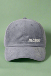 Mama Corduroy Baseball Cap - Grey