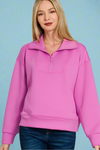 Scuba Half Zip Pullover - Bright Mauve